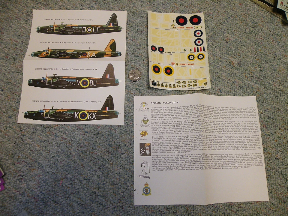 Esci decals 1/72  Vickers Wellington variants  K71 - Image 1 of 1