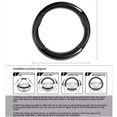 15" Leather Carbon Fiber Sty Car Steering Wheel Cover For Mercedes-Benz AMG 2020 - Image 1 of 4