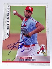 Johan Quezada SIGNED 2022 Springfield Cardinals Team Card RC Auto Miami Marlins