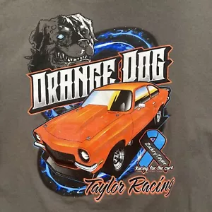 T-shirt cane Taylor Racing arancione 2XL Gildan cotone pesante corsa per una cura - Foto 1 di 8