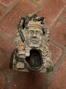 fish aquarium decor “ancient ruins with faces” 7.5 Inches Tall ...Very Cool! - Picture 1 of 8