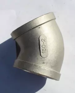 Raccordo in acciaio inox 2" 304 gomito 45ø per raccordi tubi e tubi SS - Foto 1 di 2