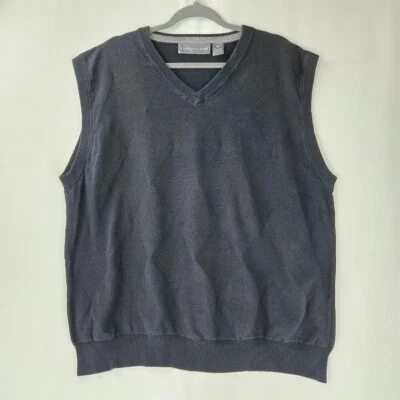 Chaleco Suéter de Golf Oscar De La Renta Argyle Negro Para Hombre Talla XXL Foto 1 de 4