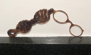 VINTAGE Faux TORTOISE Shell CELLULOID Lorgnette Folding Glasses Eyeglasses [B1] - Picture 1 of 10