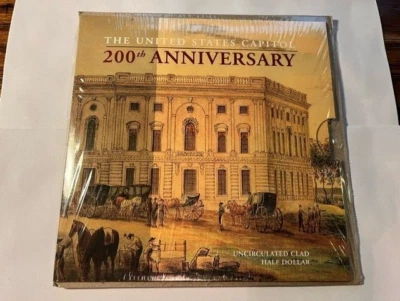 2001 United States Capitol 200th Ann./ Uncirculated Clad Half Dollar OGP #12862 - Image 1 of 2