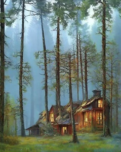 Bob Ross Style Landscape Art Print | Signed Limited Edition Art Collectible - Picture 1 of 5