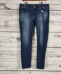 American Eagle Jegging Jeans 8 Short Womens Skinny Leg Mid Rise Medium Wash - Picture 1 of 8