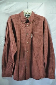 Columbia Shirt Men's L Long Sleeve Button Up Red Tan Plaid heavier weight New - Picture 1 of 5