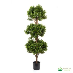 Artificial Fake Plants Triple Topiary Tree 1.2m - Picture 1 of 5