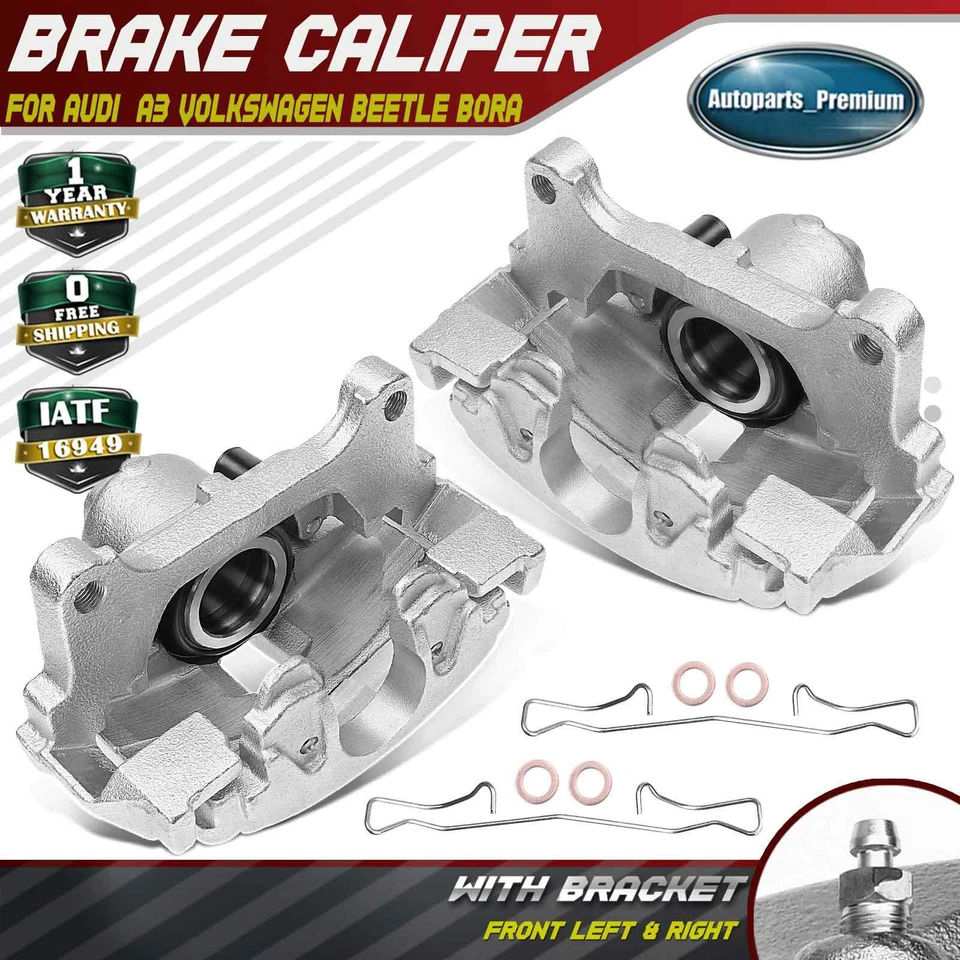 2x Pinza de freno delantera derecha y derecha con soporte para Audi A3 Quattro VW Beetle Golf Jetta Foto 1 de 4