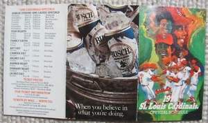 1978 St. Louis Cardinals Baseball Tasche Zeitplan Busch Budweiser Bier - Bild 1 von 2