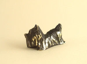 Walter BOSSE Vienna Yorkshire Terrier Dog Hagenauer era Patinated Brass - Picture 1 of 4