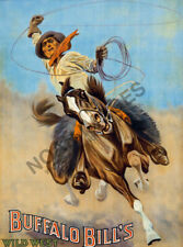 Bufflao Bills Wild West vintage circus ad poster 12x18