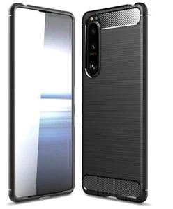 FUNDA CARBONO para SONY XPERIA 5 II TAPA TRASERA CARCASA SILICONA COVER NEGRA - Imagen 1 de 6