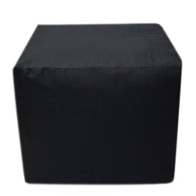 Indian Plain Black Square Ottoman Pouf Cover Footstool Seating Case 100% Cotton - Image 1 of 2