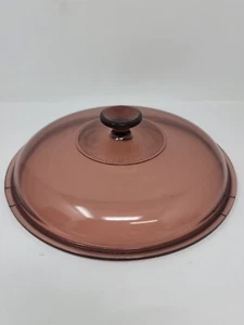 Pyrex Vision Cranberry Ribbed Glass #30 Replacement Lid 10.75" - Picture 1 of 4