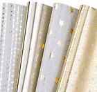 Wrapping Paper Sheet - 12 Sheets Metallic Gold Design Folded Flat for Wedding...