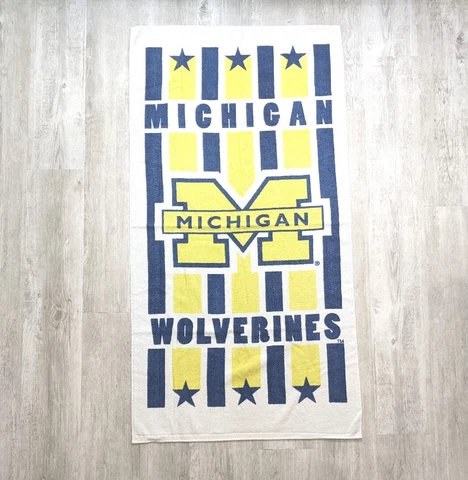 Vintage University of Michigan Wolverines Beach Bath Towel Jay Franco 30"x47" Cover