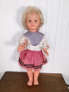 Ancien Vintage Années 60 grande Poupée Poupon 56 cm fille cheveux blond court - Picture 1 of 4