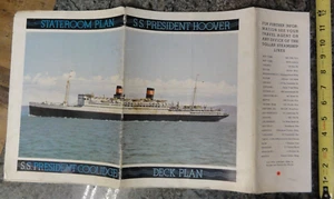 Liners Schiffe S.S. President Hoover & S.S. Coolidge Deck Plan Broschüre Poster - Bild 1 von 19