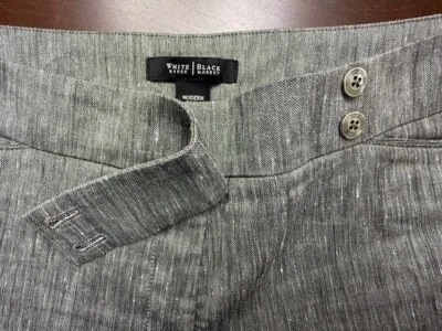 Белый дом черный рынок расклешенный смесь серый белый лен + платье брюки с подкладкой размер 12 - Изображение 1 из 4