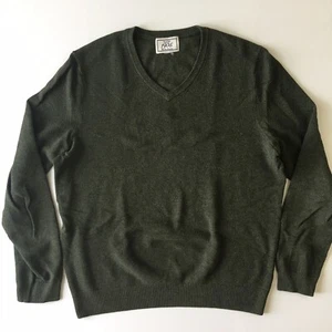 Jos A Bank 1905 Green V-Neck Large Long Sleeve Men's Pullover Sweater A00 - Picture 1 of 9