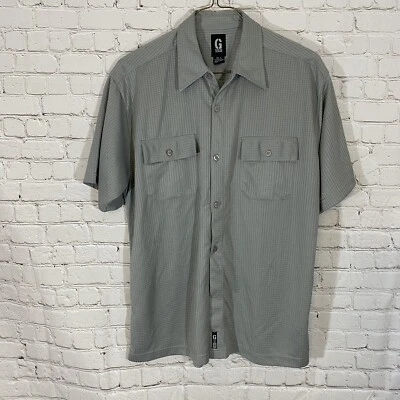 Guess Jeans SS Button Front Shirt Mens XL Sage Green Flap Chest Pockets EUC - Image 1 of 4