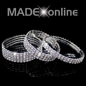 Stretchy Bracelet Silver Plated Diamante / Diamonte  Elasticated Sparkle Bling