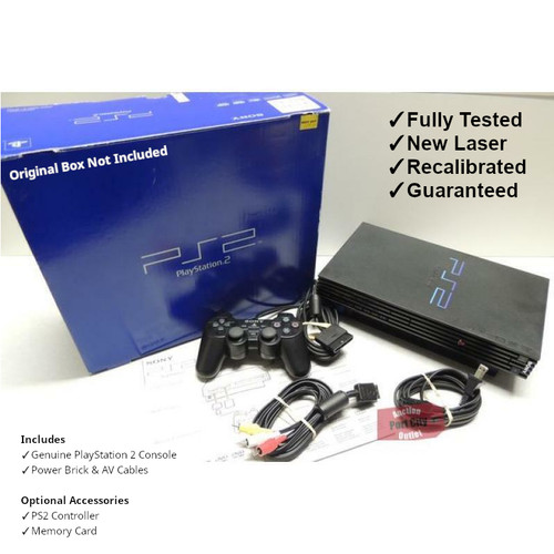 TESTED Sony PlayStation 2 PS2 Console + NEW LASER + Controllers ...