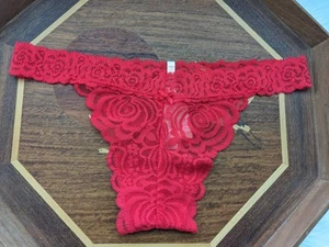 2014 Victoria’s Secret Pink Lace red Extra Low Rise Mini Cheekster panties S - Picture 1 of 4
