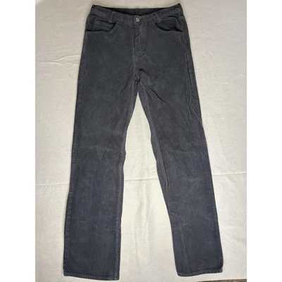 Pantalones de mezclilla de tiro alto de pana azul marino oscuro talla mediana John Galt Brandy Melville Foto 1 de 4