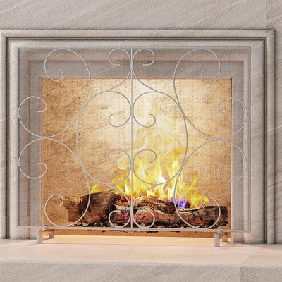 Kingson Panel Único Decorativo Chimenea Pantalla Soporte Cubierta Artesanal D Foto 1 de 4