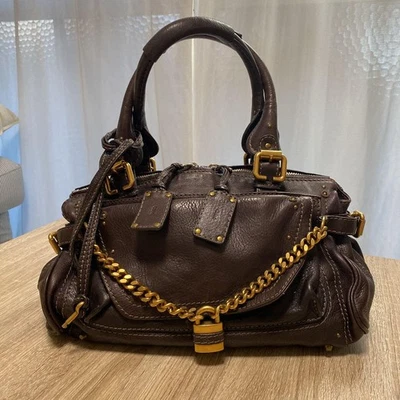 Bolso de Mano de Cuero Chloe Paddington Bolso de Mano Marrón Cartera de Hombro De Colección Raro Foto 1 de 4