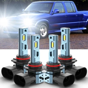 For Chevy S10 Cab Pickup 2.2L 4.3L 1994-2004 LED Headlight Hi/Lo Bulbs 9005+9006 - Picture 1 of 12