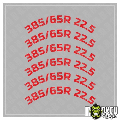 Tamiya Reifenbeschriftung 1:14 385/65R rot RC LKW freistehend Aufkleber Truck - Bild 1 von 2