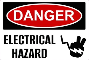 Danger Electrical Hazard Funny Hard Hat Vinyl Bumper Sticker Window Decal - Imagen 1 de 1