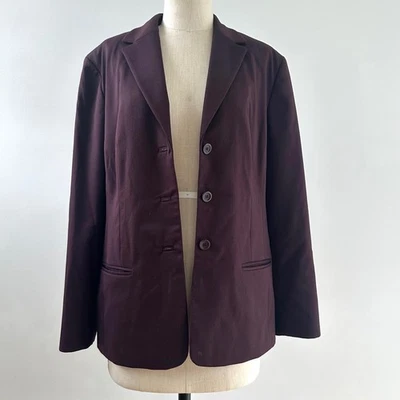 Blazer Valerie Stevens Petite Vintage Para Mujer 14P Chaqueta Granate Grande Foto 1 de 4