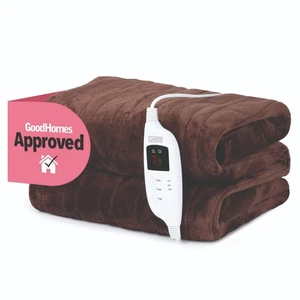 LIVIVO Heated Electric Over Blanket Chocolate Fleece Throw 160x130cm - Picture 1 of 10