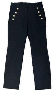 White House Black Market Jolie Size 2R Black Dress Pants Ponte Knit Buttons NWT - Picture 1 of 9