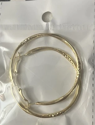 Sterling Silver Flash Gold Plated Women's 2mm Partially Twist Hoop Earrings - Image 1 of 4