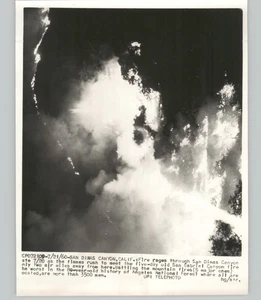 Billowing Smoke SAN DIMAS California FOREST FIRE Vintage 1960 Press Photo - Picture 1 of 2
