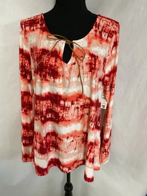 Túnica Bobbie Brooks Teñido Naranja Con Mangas Largas Campana Talla XL  Foto 1 de 4