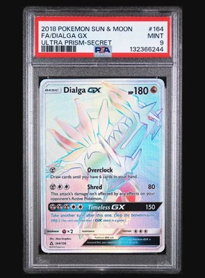 2018 POKEMON SUN & MOON ULTRA PRISM SECRET #164 FULL ART/DIALGA GX PSA 9 - Image 1 of 3