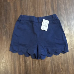 CREWCUTS GIRLS NAVY BLUE SCALLOPED EDGE SHORTS SIZE 5 EXCELLENT COND NWT - Picture 1 of 4