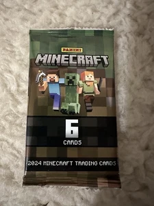 (1) Paquete de 6 tarjetas coleccionables Panini Minecraft 2024 selladas de fábrica al por menor - Imagen 1 de 3