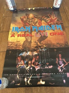 Raro poster promozionale Iron Maiden Real Live One 30 x 20 Judas Priest Motörhead #2 - Foto 1 di 4