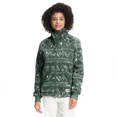 The North Face Size Medium Forest Green Geometric Fleece Jacket - Image 1 of 4