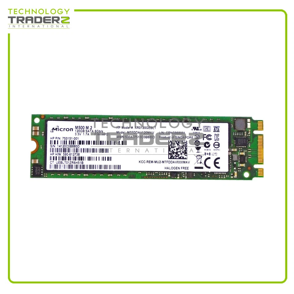 753151-001 HP 120GB SATA 6G 2280 MLC M.2 Solid State Drive ***Pulled*** - Image 1 of 1