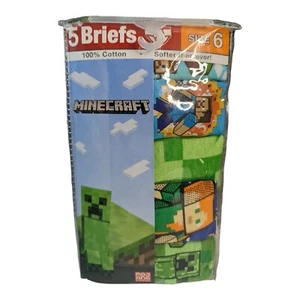 Minecraft Boys Briefs Underwear 5 Pack Size 6 Cartoon Multicolor NEW - Picture 1 of 3