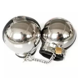 Stainless steel bondage helmet handcuffs Slave Set bdsm with Ball Adults Game - Picture 1 of 14